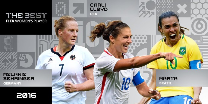 Marta disputa o prêmio de melhor do mundo com a alemã Behringer e a norte-americana Lloyd (Foto: Reprodução / Twitter)