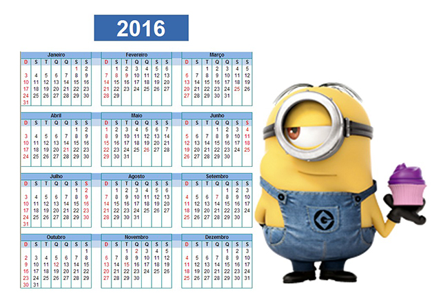 calendario 2016 minions