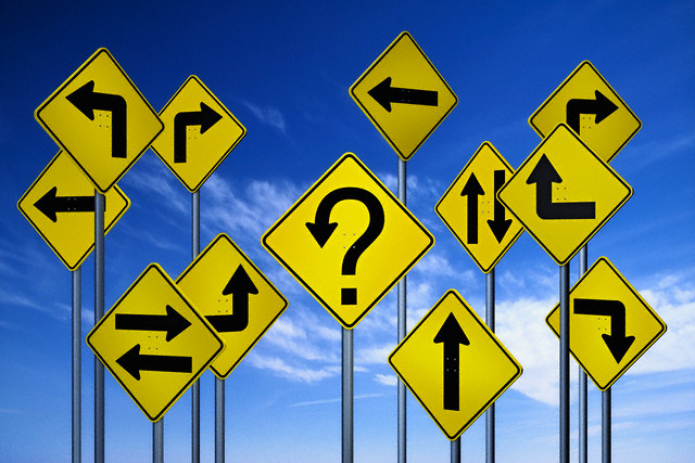 Confusing Directional Signs --- Image by © Kulka/Corbis