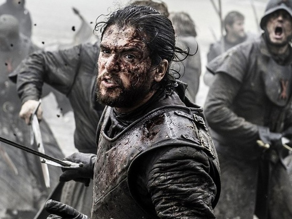 Jon Snow (Kit Harington) no épico episódio A Batalha dos Bastardos, 9º episódio da sexta temporada de 'Game of Thrones'. (Foto: Divulgação) 