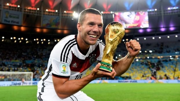 Lukas Podolski foi campeão do mundo com a seleção alemã em 2014