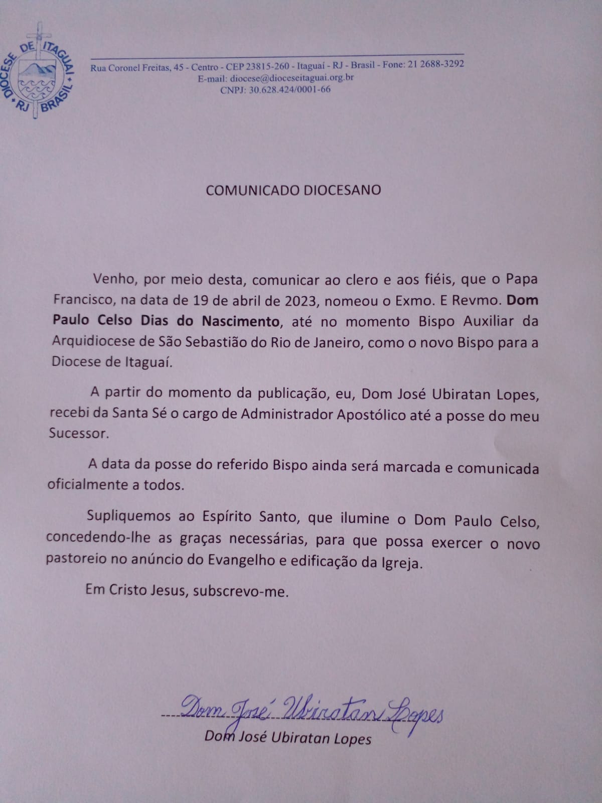 Bispo da diocese de Iguatu renuncia por problemas de saúde; Papa