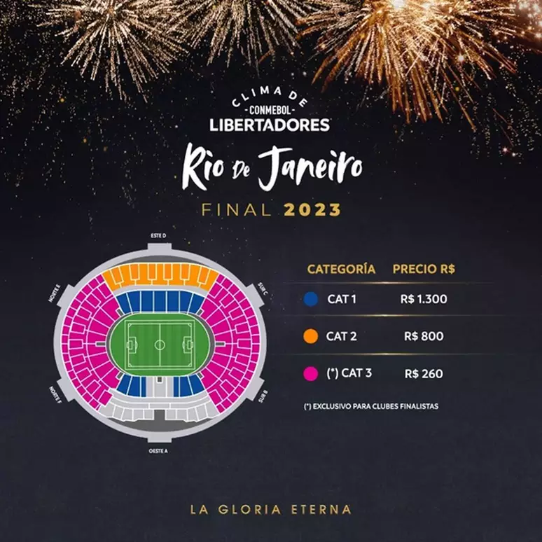 Ingressos para final da Libertadores já são vendidos mesmo sem definição dos finalistas - Foto: Divulgação/Conmebol / Estadão Ingressos para final da Libertadores já são vendidos mesmo sem definição dos finalistas - Foto: Divulgação/Conmebol / Estadão